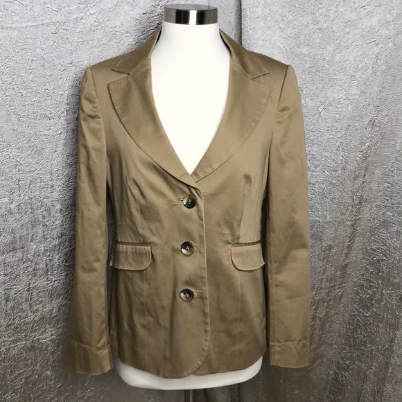 Boden Jackets & Blazers - Boden Tan Acorn Cotton 3 Button Blazer Size 6 US
